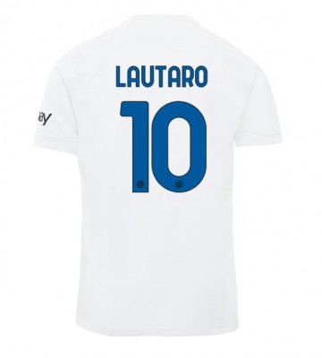 Lacne Muži Futbalové dres Inter Milan Lautaro Martinez #10 2023-24 Krátky Rukáv - Preč